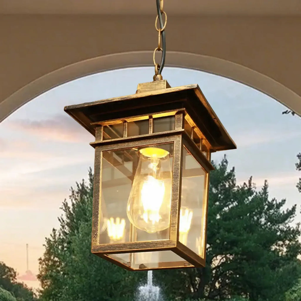 Retro Black Metal Hanging Pendant Lamp for Outdoor Use