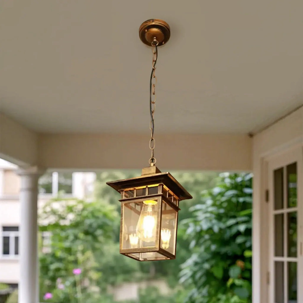 Retro Black Metal Hanging Pendant Lamp for Outdoor Use