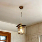 Retro Black Metal Hanging Pendant Lamp for Outdoor Use