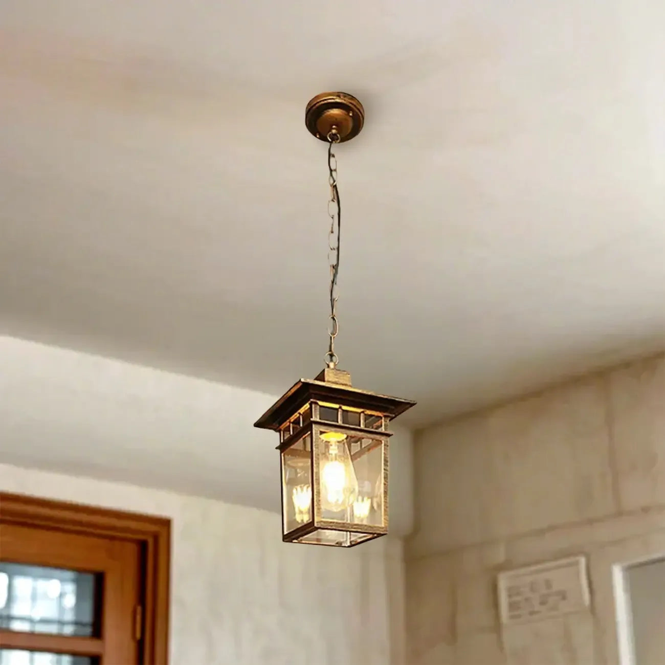 Retro Black Metal Hanging Pendant Lamp for Outdoor Use