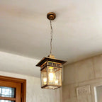 Retro Black Metal Hanging Pendant Lamp for Outdoor Use