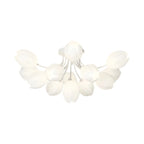 Minimalist Resin White Flower Semi Flush Mount Ceiling Light