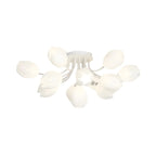 Minimalist Resin White Flower Semi Flush Mount Ceiling Light