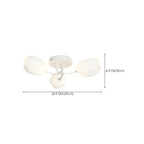 Minimalist Resin White Flower Semi Flush Mount Ceiling Light