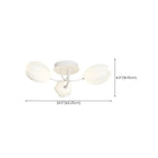 Minimalist Resin White Flower Semi Flush Mount Ceiling Light