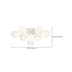 Minimalist Resin White Flower Semi Flush Mount Ceiling Light