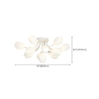 Minimalist Resin White Flower Semi Flush Mount Ceiling Light