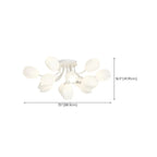 Minimalist Resin White Flower Semi Flush Mount Ceiling Light