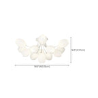 Minimalist Resin White Flower Semi Flush Mount Ceiling Light