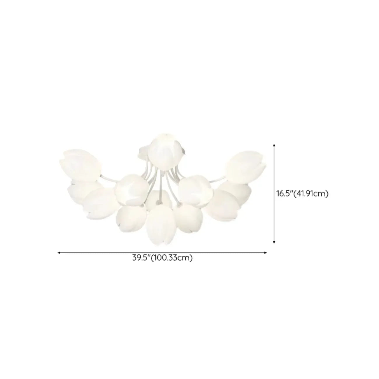 Minimalist Resin White Flower Semi Flush Mount Ceiling Light