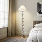 Modern Overlap Bead Silver Metal Floor Lamp