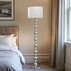Modern Overlap Bead Silver Metal Floor Lamp