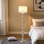 Modern Overlap Bead Silver Metal Floor Lamp