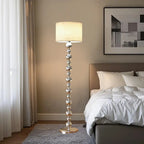 Modern Overlap Bead Silver Metal Floor Lamp