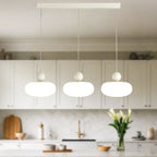 Modern 3 Light Milky Glass LED Pendant Light for Dining Room