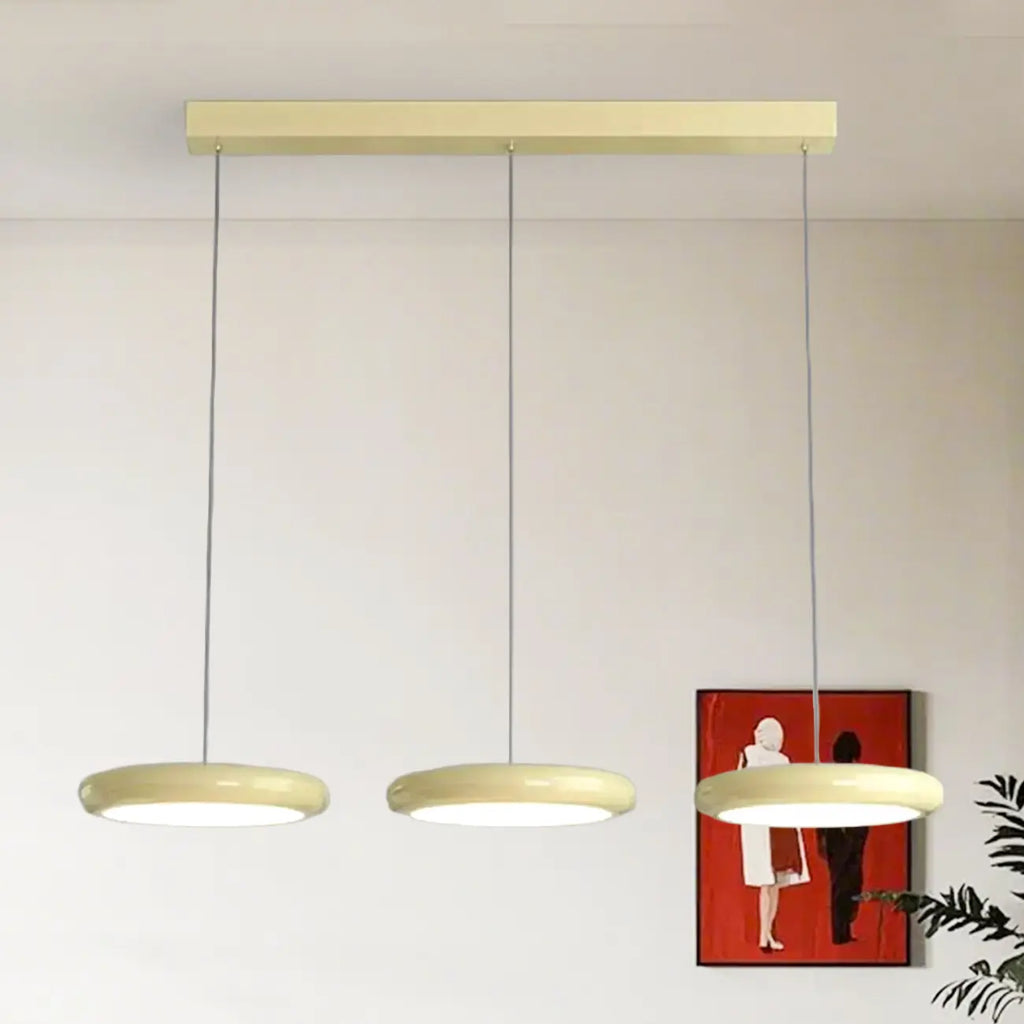 Modern 3 Light Milky Glass LED Pendant Light for Dining Room