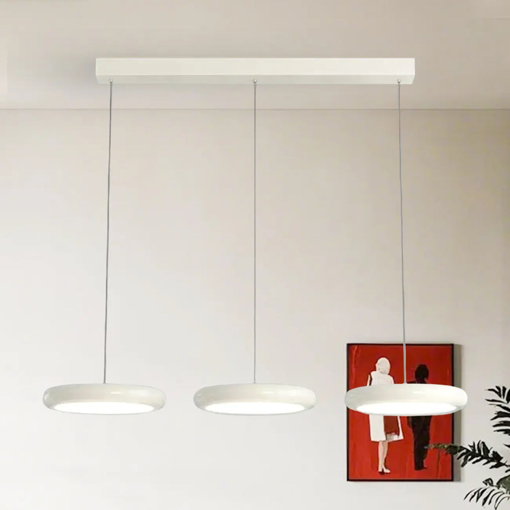 Modern 3 Light Milky Glass LED Pendant Light for Dining Room