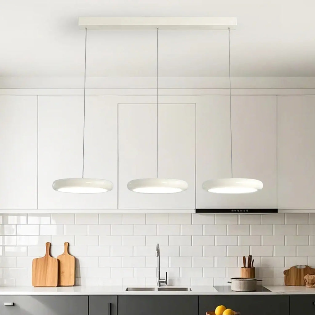 Modern 3 Light Milky Glass LED Pendant Light for Dining Room