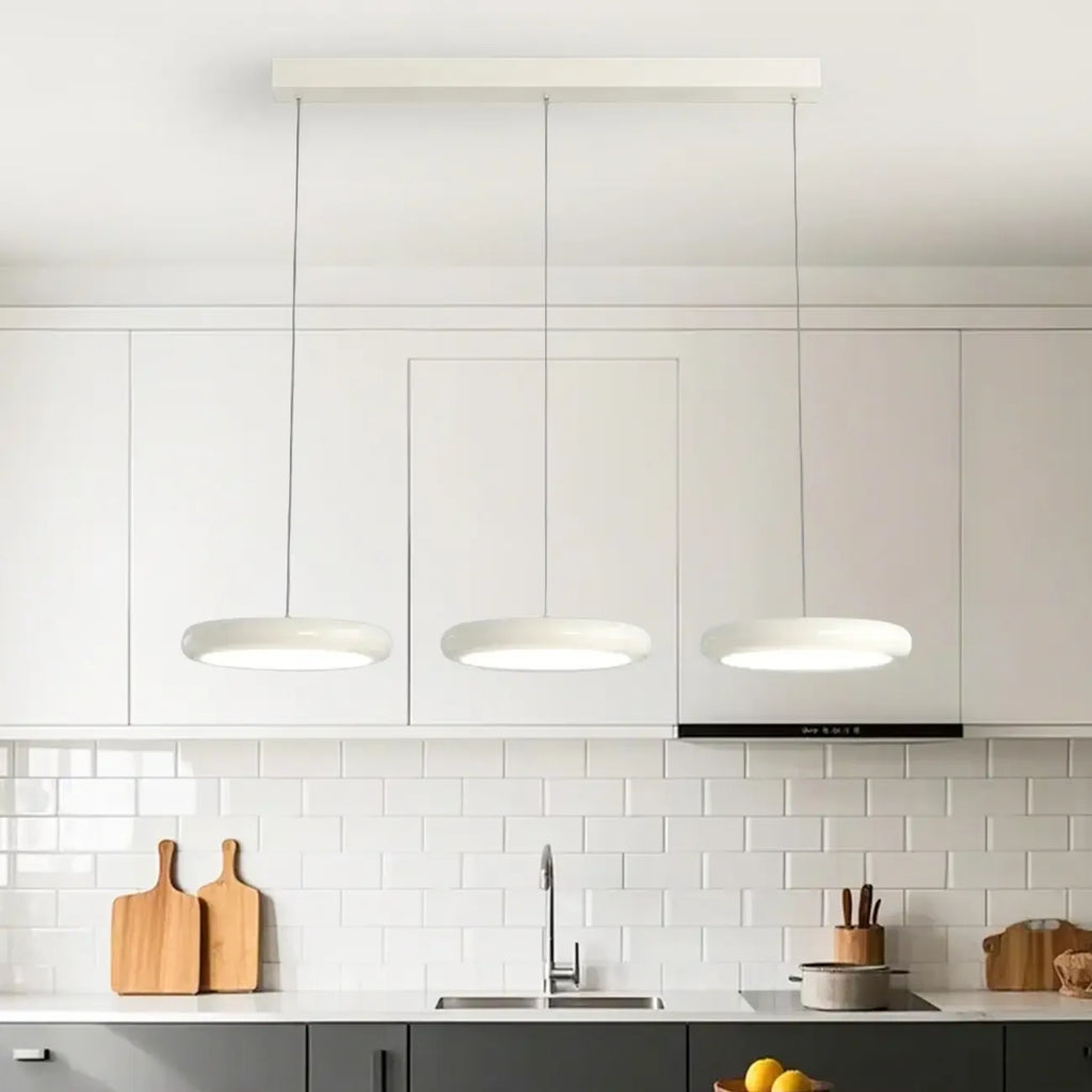 Modern 3 Light Milky Glass LED Pendant Light for Dining Room
