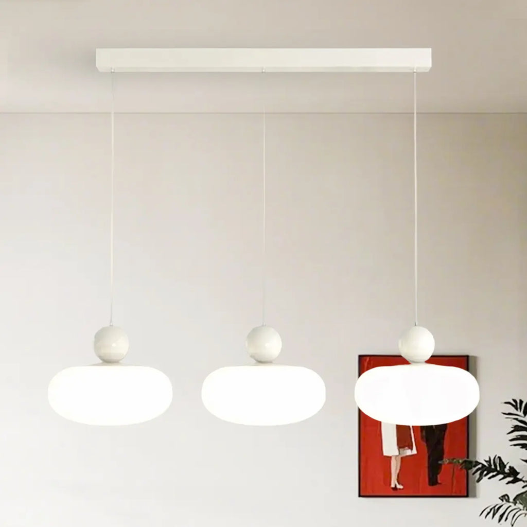 Modern 3 Light Milky Glass LED Pendant Light for Dining Room