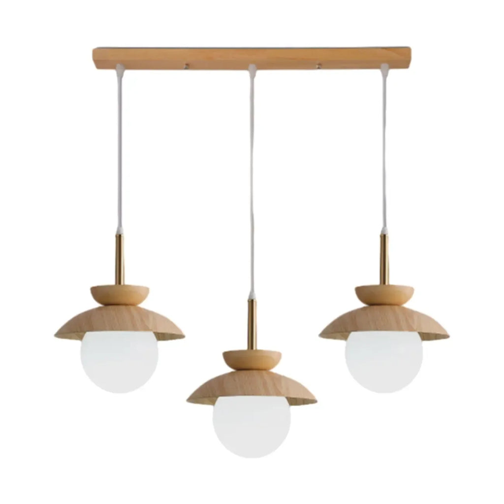 3-Light Modern Wood Island Pendant Lights for Kitchen