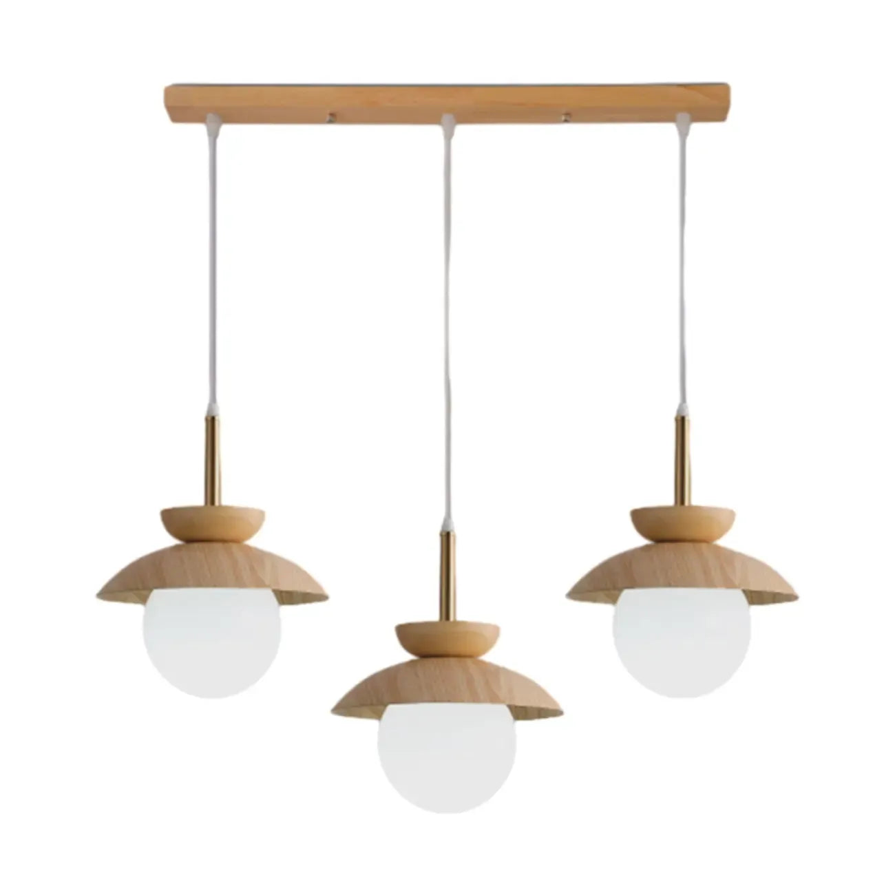 3-Light Modern Wood Island Pendant Lights for Kitchen