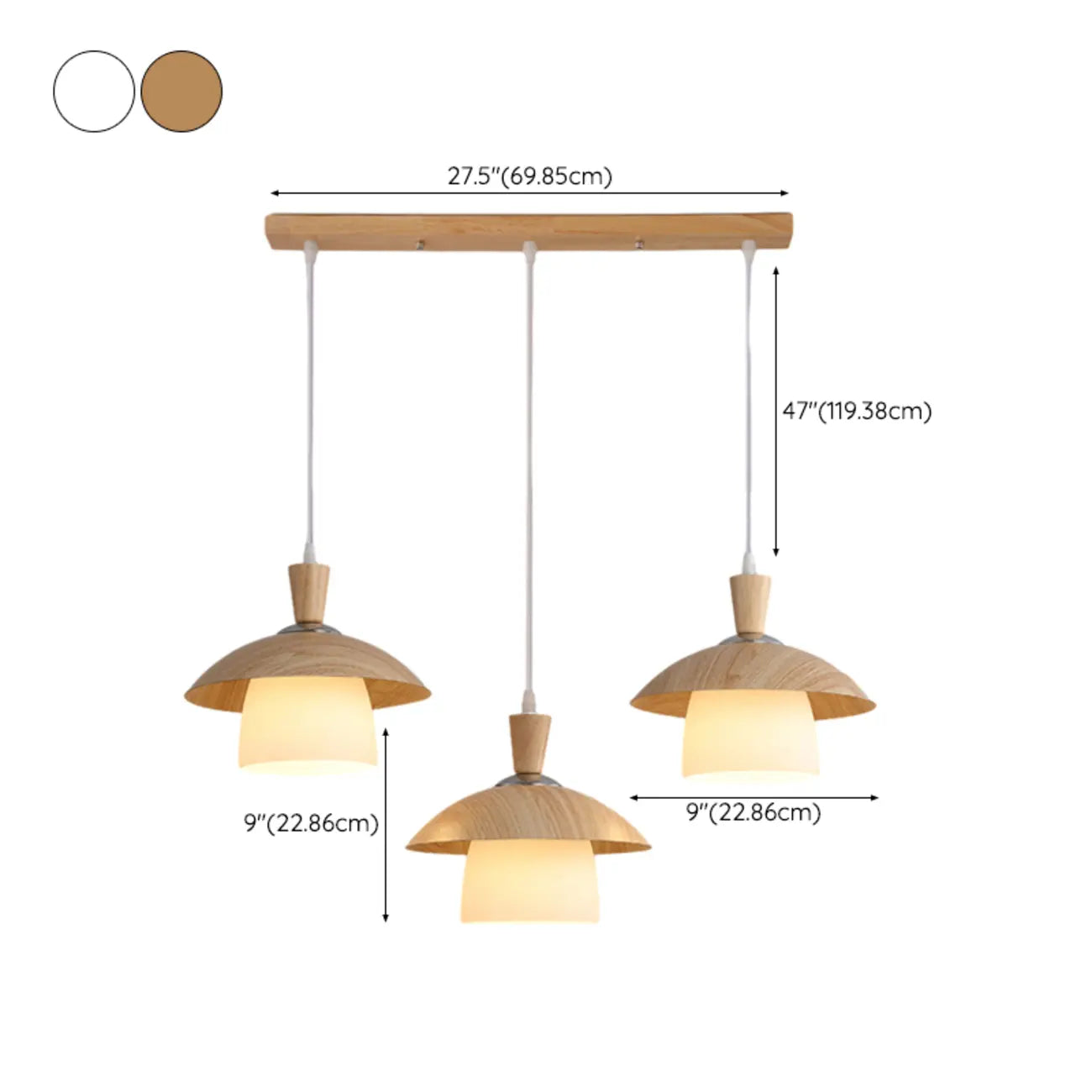 3-Light Modern Wood Island Pendant Lights for Kitchen