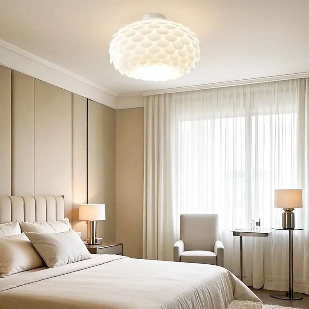 Stylish Ceiling Light with Feather Shade for Home Decor