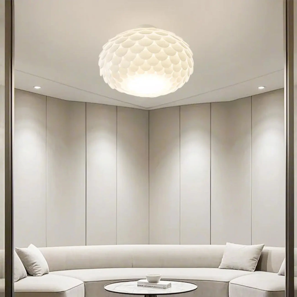 Stylish Ceiling Light with Feather Shade for Home Decor
