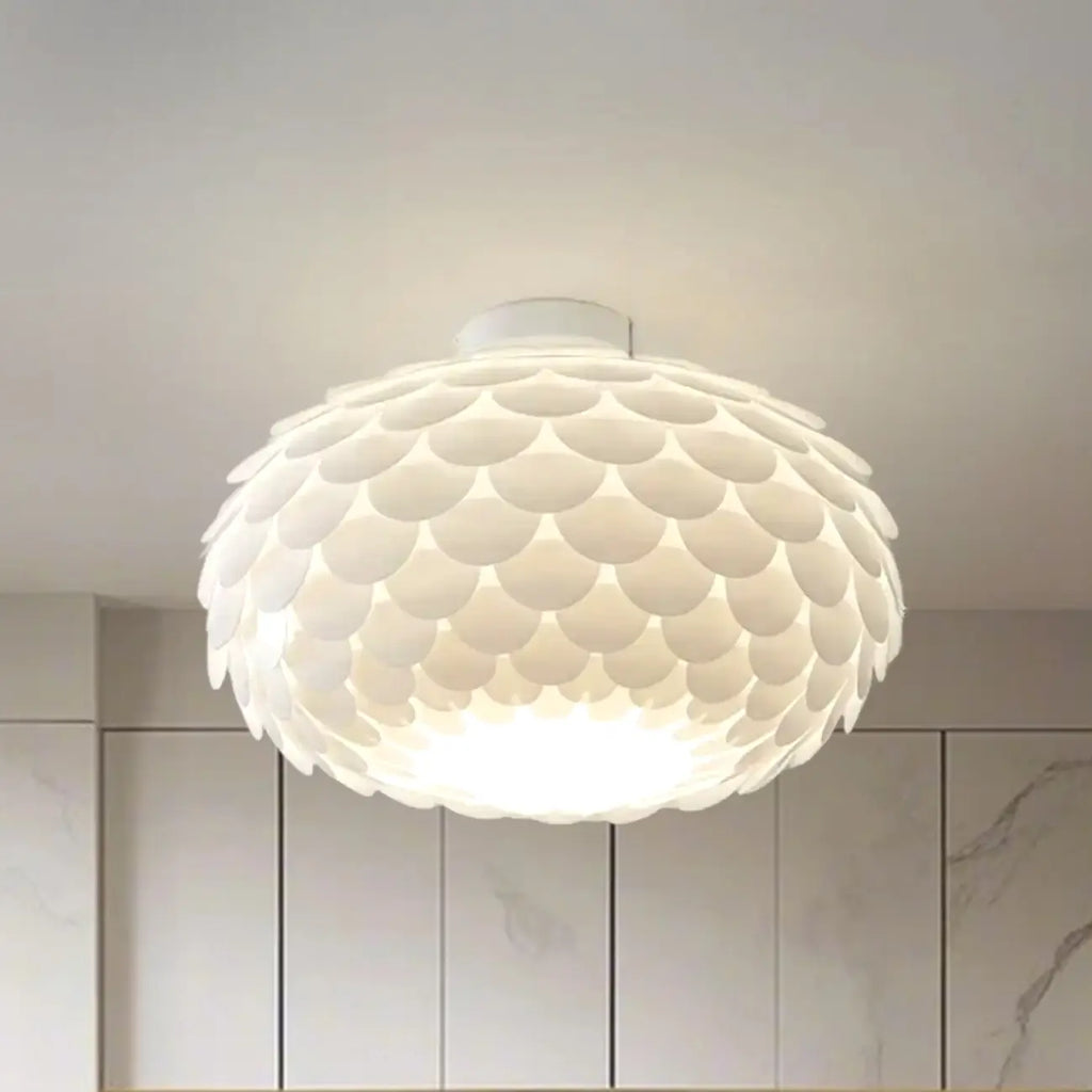 Stylish Ceiling Light with Feather Shade for Home Decor
