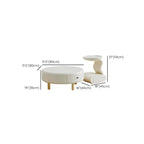 White Round Elegant Modern Wood Drawer Coffee Table