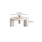 Black White Triple Leg Round Wood Coffee Table
