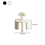 Black White Triple Leg Round Wood Coffee Table