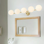 Stretchable Modern White Globe Glass Bathroom Vanity Light