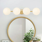 Stretchable Modern White Globe Glass Bathroom Vanity Light