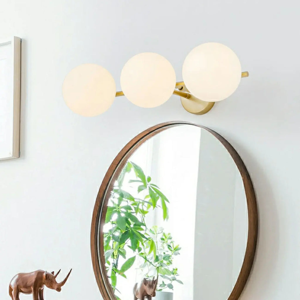 Stretchable Modern White Globe Glass Bathroom Vanity Light