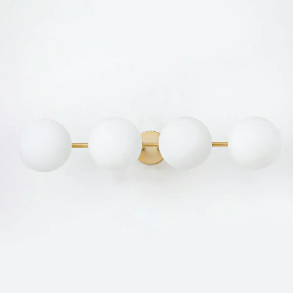 Stretchable Modern White Globe Glass Bathroom Vanity Light
