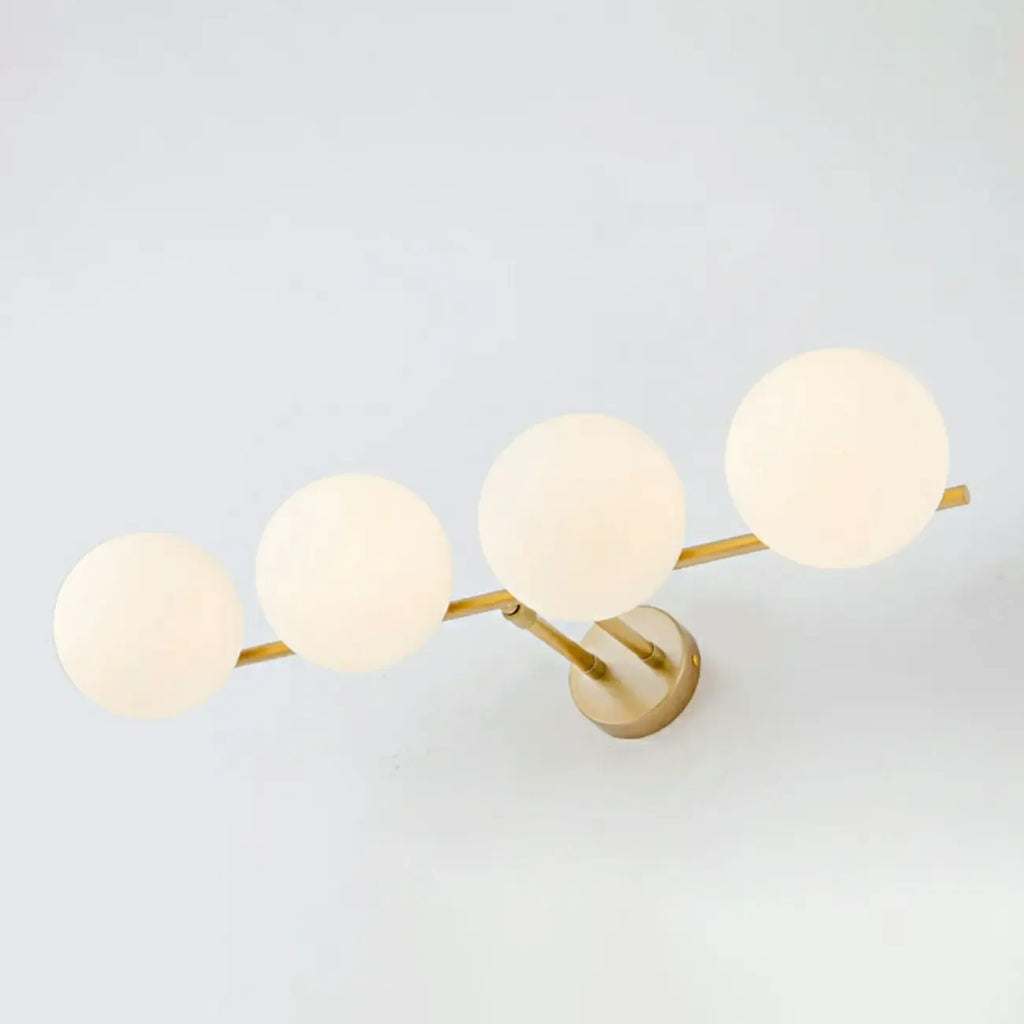 Stretchable Modern White Globe Glass Bathroom Vanity Light