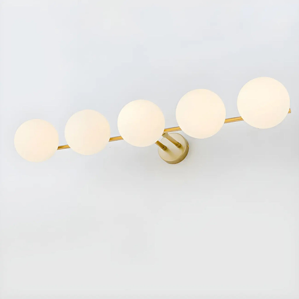 Stretchable Modern White Globe Glass Bathroom Vanity Light