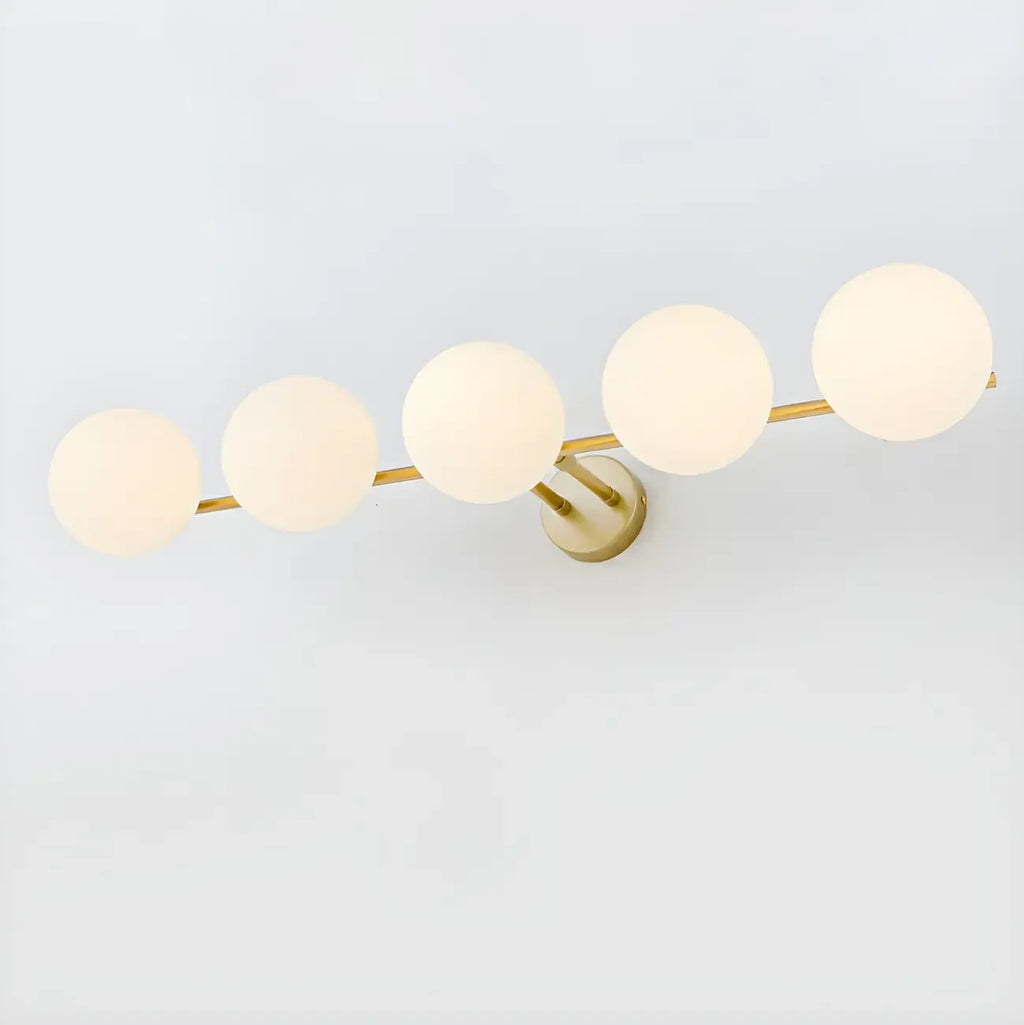 Stretchable Modern White Globe Glass Bathroom Vanity Light