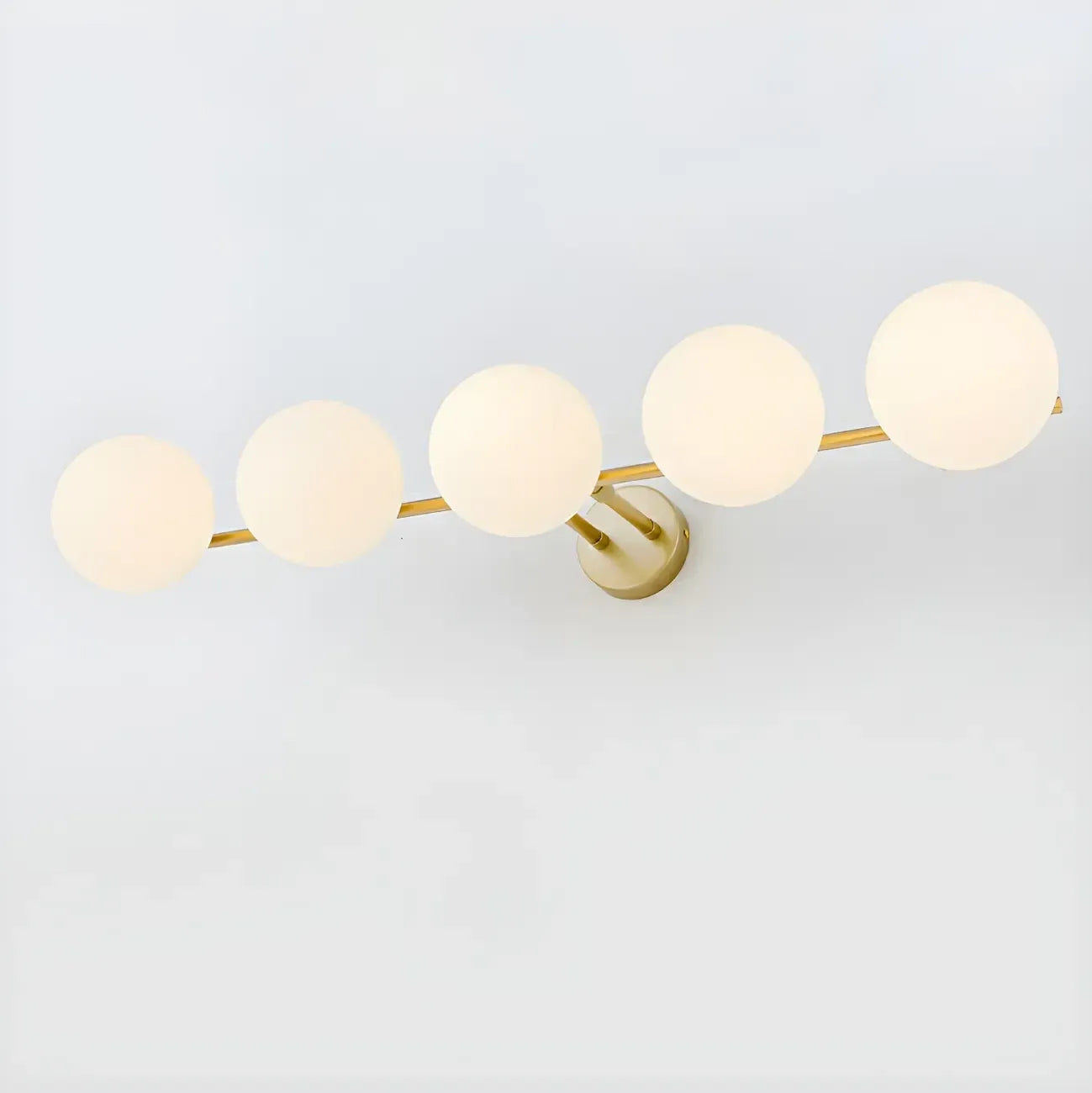 Stretchable Modern White Globe Glass Bathroom Vanity Light