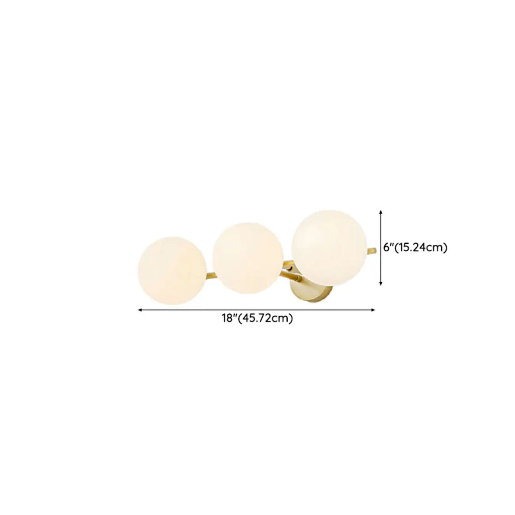 Stretchable Modern White Globe Glass Bathroom Vanity Light