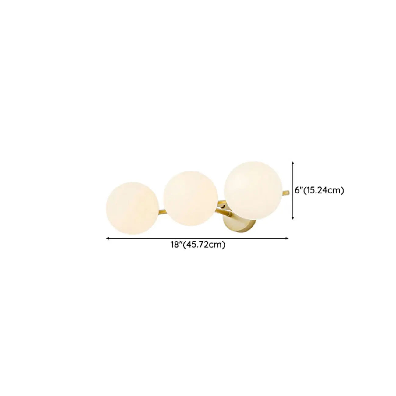 Stretchable Modern White Globe Glass Bathroom Vanity Light