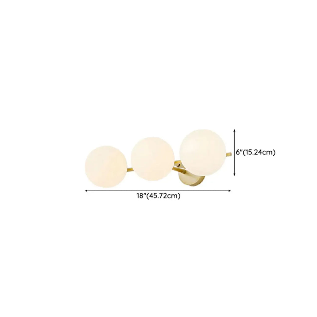 Stretchable Modern White Globe Glass Bathroom Vanity Light