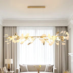 Adjustable Modern White 8-Light Leaf Island Light