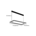 Modern Black Rectangular LED Island Pendant Light