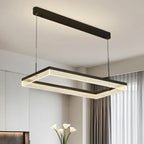 Modern Black Rectangular LED Island Pendant Light