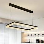 Modern Black Rectangular LED Island Pendant Light
