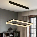 Modern Black Rectangular LED Island Pendant Light