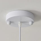 Modern White Tier Fabric Drum Chandelier with Adjustable Height